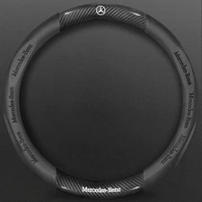 For Mercedes-Benz Steering Wheel Cover Leather Car Accessories 15"Black NEW
