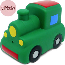 Dollibu Train Buddy Squirter Bath Toy - Floating Rubber Green Bath Time Toy Trai