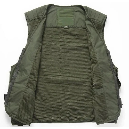 Chaleco de Pesca de Alta Calidad Hombres con 10 Bolsillos Tela de Malla Exterior Pesca Caza Foto 3 de 4