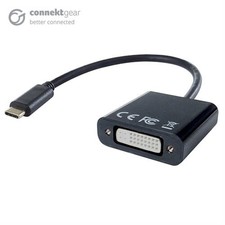 Image of connektgear USB 3.1 Type C to DVI-I Active Adapter - Male to Female - Thunder...