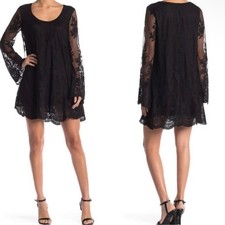 Show Me Your Mumu Fannie Flow Dress Bell Sleeves Witchy Whimsigoth Black M NEW