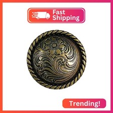 Cowboy Craft Western Saddle Headstall LeatherCraft Belt Tack 1-1/2" Brass Color