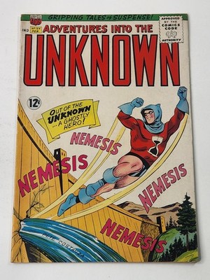 Adventures Into The Unknown 154 1st App & Origin Nemesis ACG Silver Age 1965