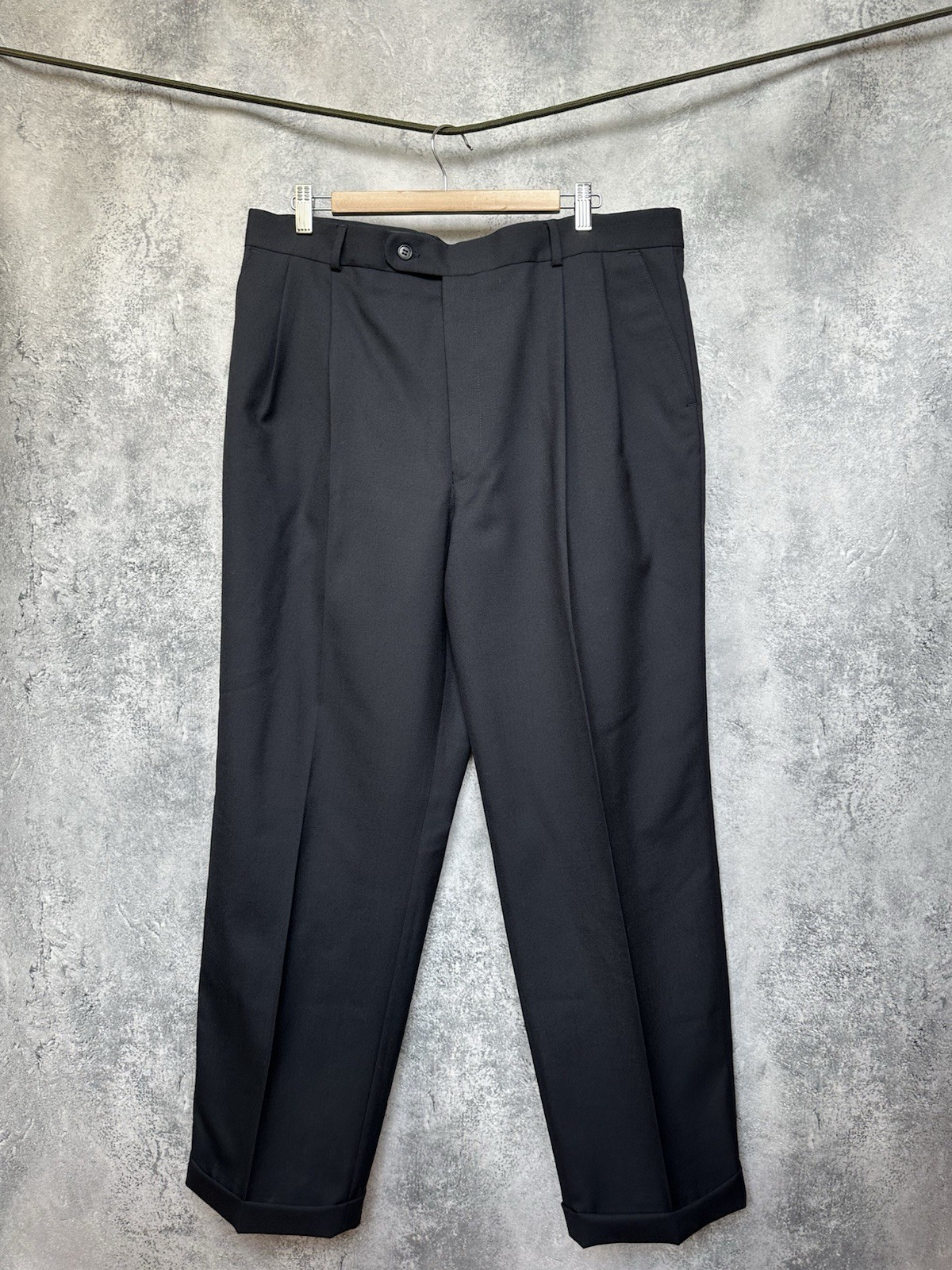 Yves Saint Laurent Vestito Pantalone Nero Pantalone Classico Lana Uomo Taglia S54 (XL)