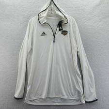 Adidas Quarter Zip Hoodie Womens Large Ohio Bobcats White AeroReady Long Sleeve