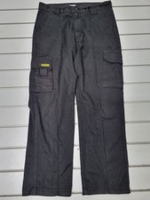 Site King Men's Cargo Pants Size W34 Regular Cargo Pockets Black Casual Wear