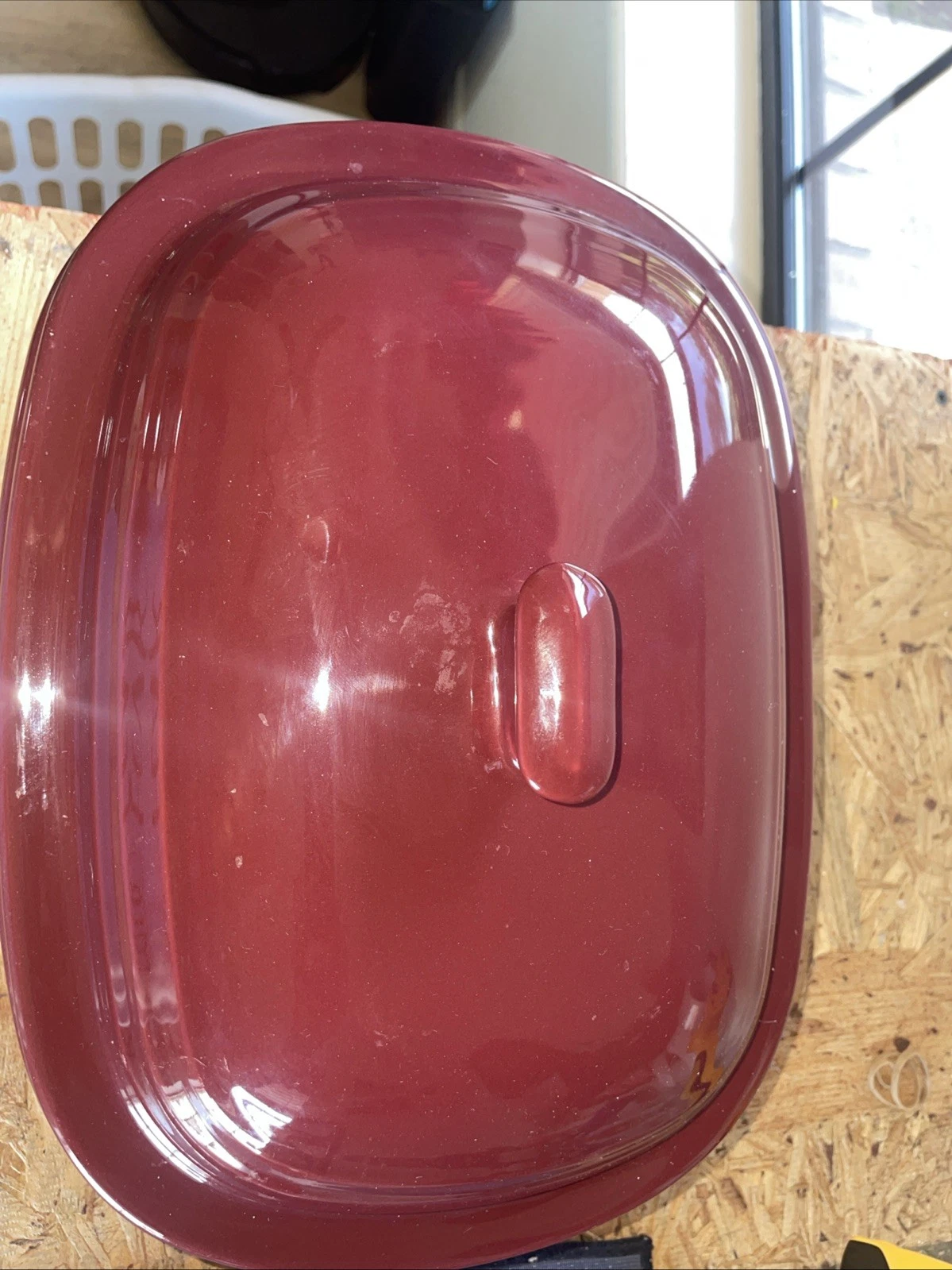 Pampered Chef Deep Covered Stoneware Cranberry 3.1 Qt/3L Roaster Dutch Oven