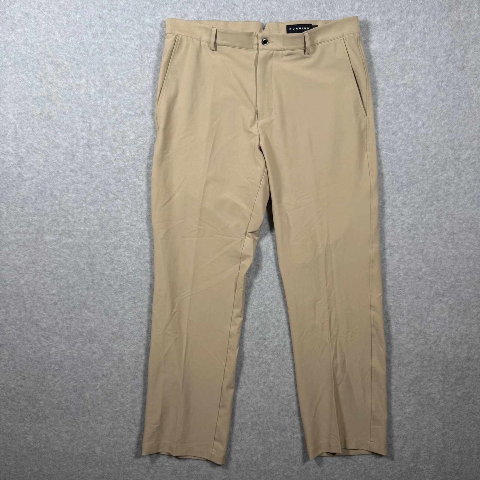 Dunning Golf Pants Mens Khaki Tan Performance Stretch 34x30 (Fits 34x29)