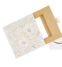 Gold White Flower Gift CARD Holder Box Amazon