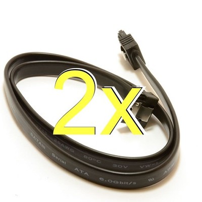 [2er Pack] 50cm SATA 3 Verriegelungsstecker auf rechtwinkligen Stecker 6Gb High Speed Kabel Leitung