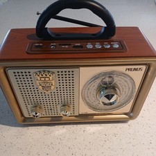 PRUNUS J-110 Retro Radio Portable AM FM MP3 Plug in Wall AC Power Battery Power
