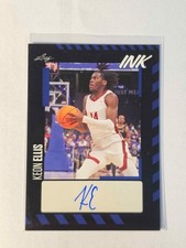 2023-24 Leaf Ink - Base Autographs White #BA-KE1 Keon Ellis