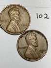 1933-P&D LINCOLN WHEAT CENT SET, 2 coins, low mintage VF/XF grade coins, #102