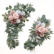 2 Pcs Wedding Arch Flowers Set Wedding Decor Garland Artificial Flower Swag