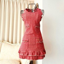 CHANEL Dress Size 36 Red Four Front Pockets