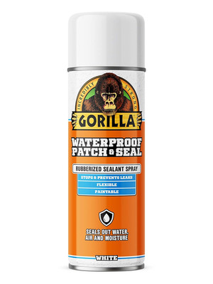 Gorilla Patch & Seal Spray White 14oz Waterproof Rubber Sealant