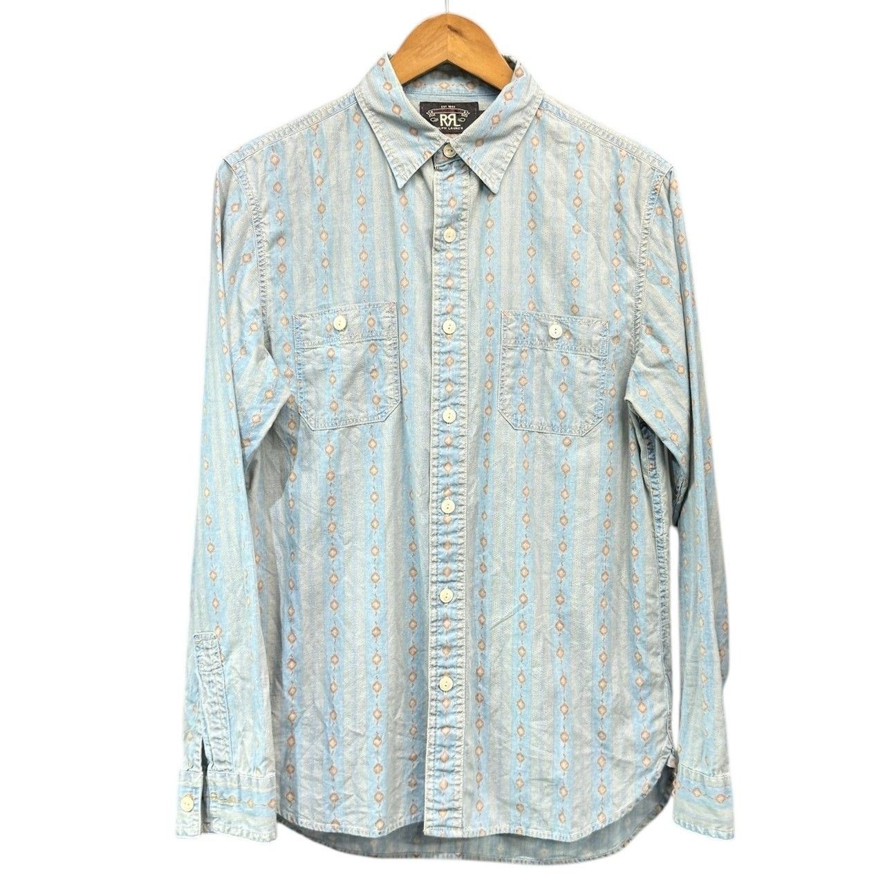 RRL Double RL 22SS Printed Native Pattern Striped… - image 1