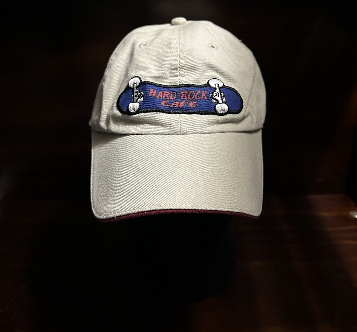 Hard Rock Cafe Hat Cap Strap Back Khaki Blue Skateboard Embroidered Mens