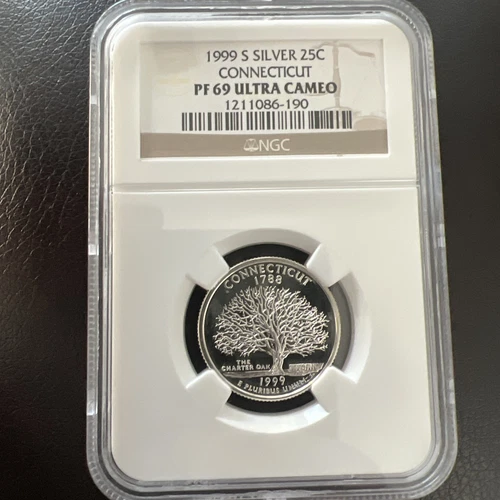 1999 S Connecticut SILVER Quarter NGC PF 69 UCAM 