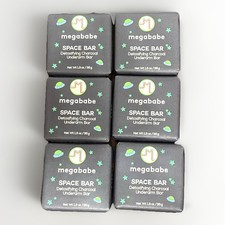 6x MEGABABE SPACE BAR DETOXIFYING CHARCOAL UNDERARM BAR 1.3oz / 36g. Each NEW