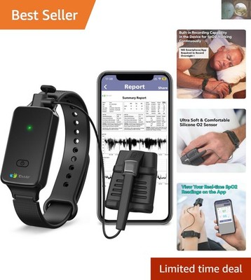 SleepO2 Lightweight Wrist Pulse Oximeter - Overnight Monitoring & Sleep Reports