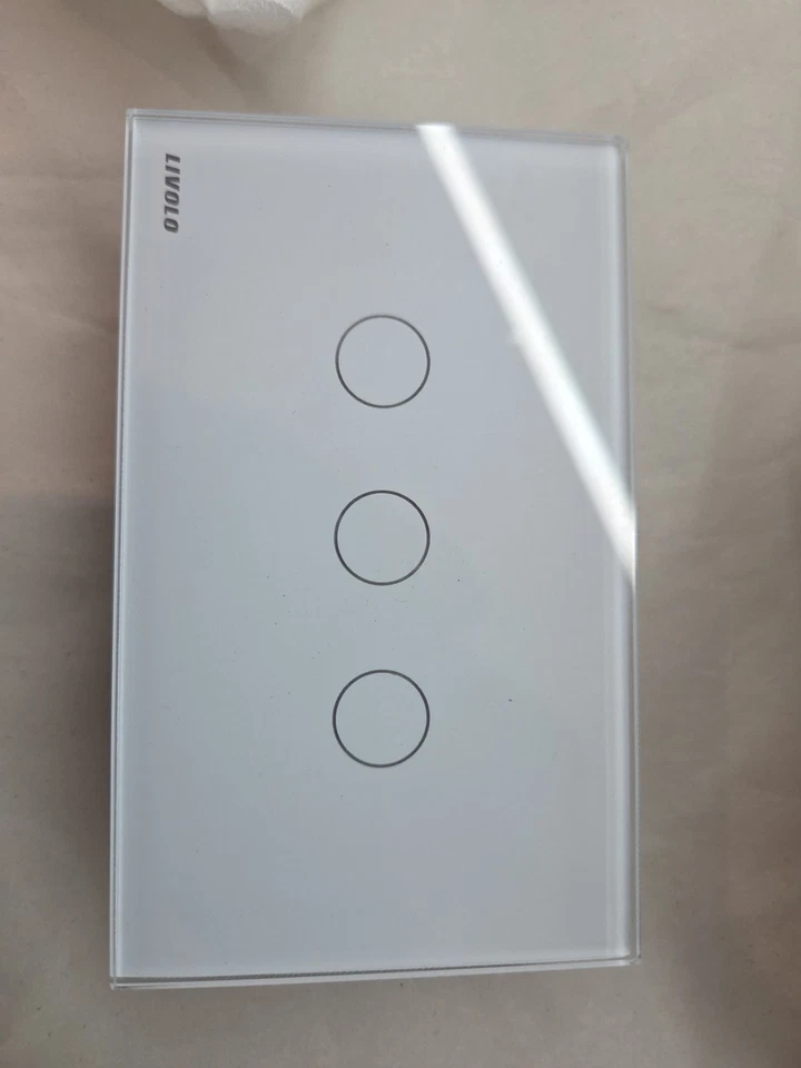 Interruptor de luz táctil de pared de 2 vías Livolo EE. UU. Panel de vidrio Indicador LED blanco NUEVO LEER Foto 2 de 4