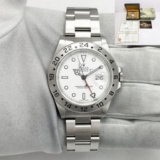 2000 Rolex Explorer II Polar 16570 40MM White Dial Box Paper A-Serial