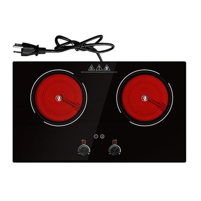 4000W Electric Cooktop: 24'' Electric Stove 2 Burner Hot Plate Double Burner, ...