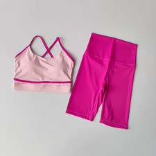 New Yoga Outfit Set Women'S Fashionable Fitness Suit 2PCS Set Yoga Running Leggi