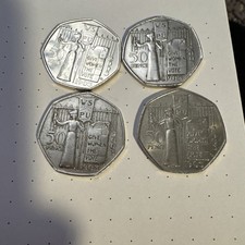 4 X 2003 50p Suffragette Brilliant Uncirculated Coins From Royal Mint