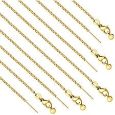 10PCS 20 Inches Adjustable Gold Plated Necklaces Bulk Stainless Steel