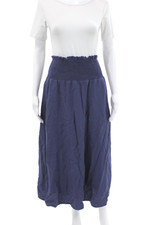 Honest Edit Womens Peasant Skirt Dark Blue Knee Length Size S