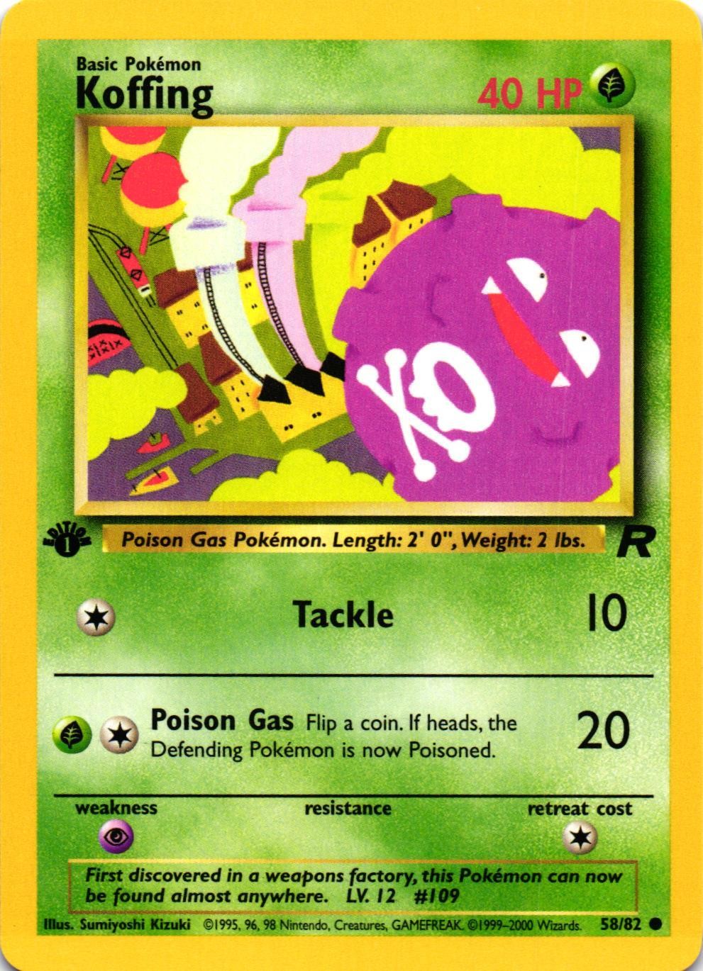 KOFFING 58/82 TEAM ROCKET COMMON LIGHTLY PLAYED POKEMON TCG