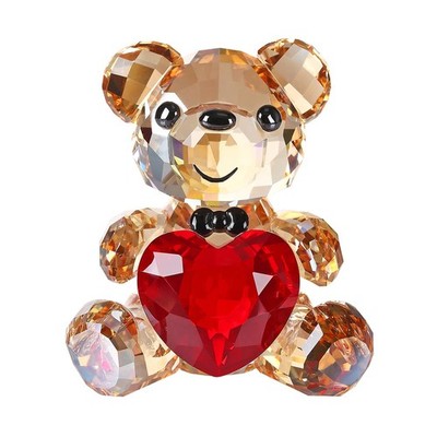 Dojoz Crystal Teddy Bear Sweet Gifts Figurine Red Heart Lovely Animal