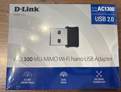 Dlink DWA-181-US AC1300 Network Mu-mimo Wi-fi Nano Usb Adapter