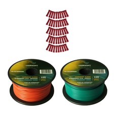 Harmony Car Primary 18 Gauge Power or Ground Wire 200 Feet 2 Rolls Green Orange