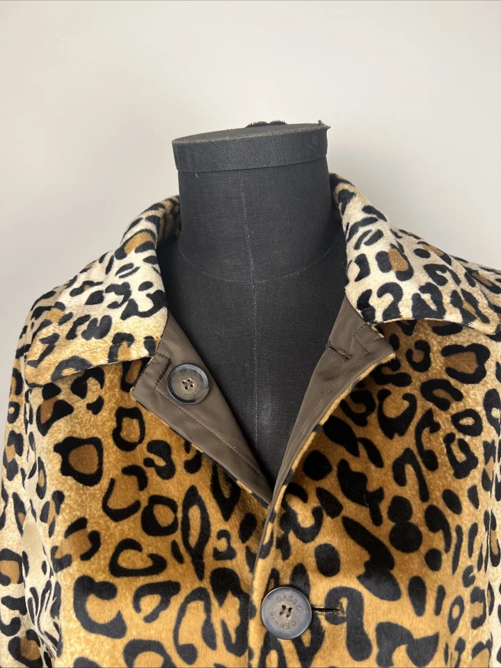 Dennis Basso Rain Jacket Brown S Leopard Print Reversible Large Women’s Coat - Image 2 of 4