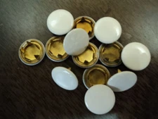 SNAPS-SCOVILL METAL PRONG CAP- WHITE 7/16"-1 GROSS-COMPLETE SETS-MADE IN USA