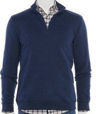 CROFT  BARROW EASY-CARE EXTRA SOFT 1/4 ZIP FLEECE PULLOVER NIGHT LIFE BLUE