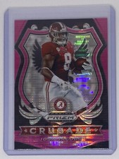 JOSH JACOBS 2020 PRIZM DRAFT CRUSADE PINK PULSAR RAIDERS ALABAMA CRIMSON TIDE