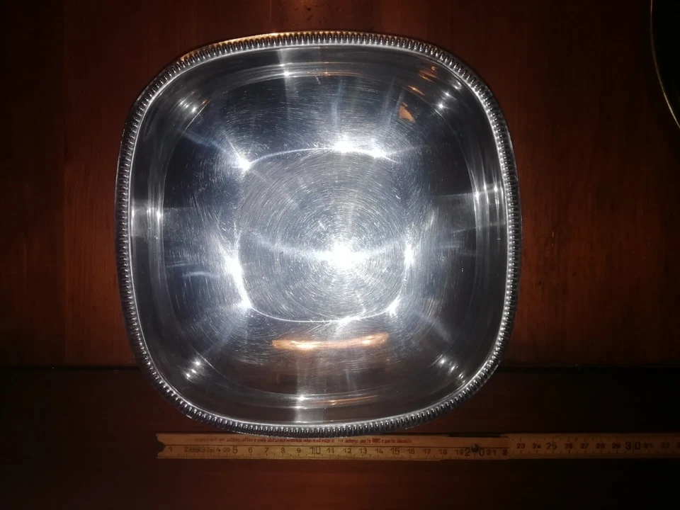 Piatto fondo per portate in acciaio INOX. 20 cm di diametro. Ottimo. Vintage - Immagine 2 di 4