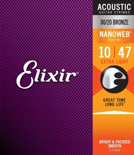 NUEVO Cuerdas de luz para guitarra acústica Elixir 11002 11027 16052 11052 Nanoweb - Imagen 2 de 14