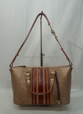 NWT Brahmin Mini Asher Leather Satchel Shoulder Bag in Cabana Vineyard
