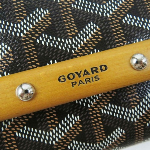 Goyard women shoulder clutch bag Monte Carlo PVC leather wood black brown white - Picture 12 of 13
