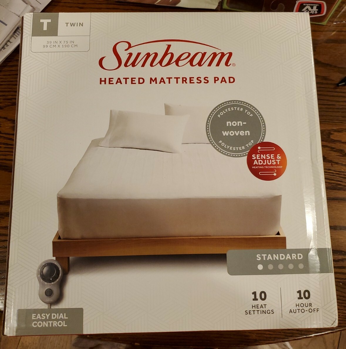 Heated Mattress Pad White Twin Sunbeam 10 Hr Shutoff 2152744 NEW | eBay