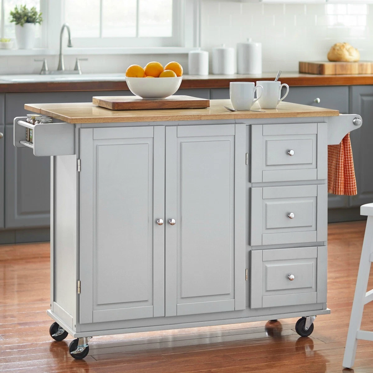 Unfinished kitchen island clearance with drop leaf