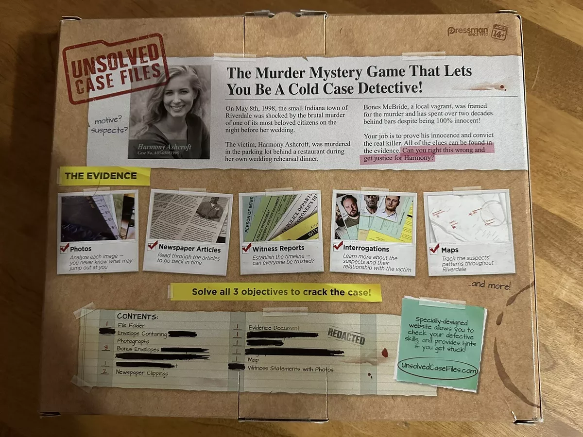 Unsolved Case Files Murder Mystery Board Game by GAMES ADULTS PLAY