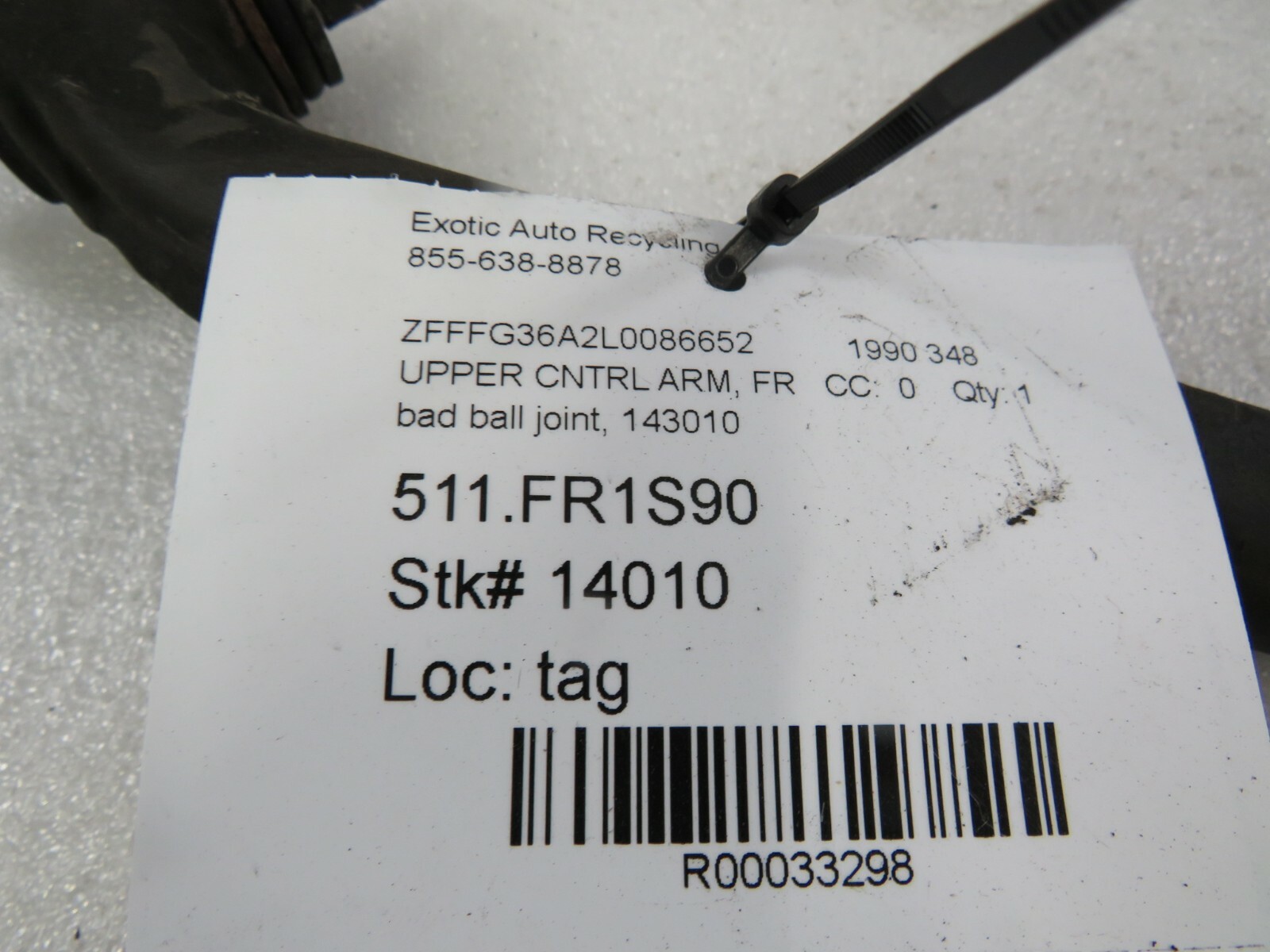 Ferrari 348, Front Upper Control Arm, Used, P/N 143010
