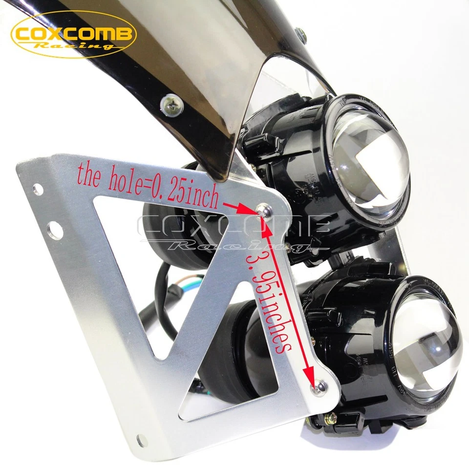 Proyector de faros dobles E4 DOT con parabrisas para Honda Yamaha Suzuki DR RM 250 Foto 2 de 4