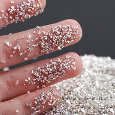45 Gram Silver Glass Crushed Chips Irregular Shape Nail Art Tips  Storage Box